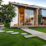 A sustainable home along a landscape